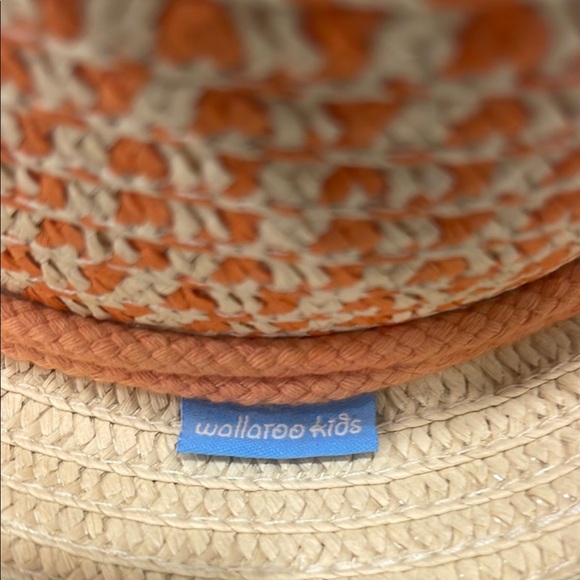 Cream and Orange Fedora Hat with Textured Crown - Picture 3 of 6